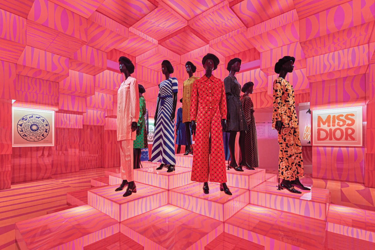 mannequins in a pink room