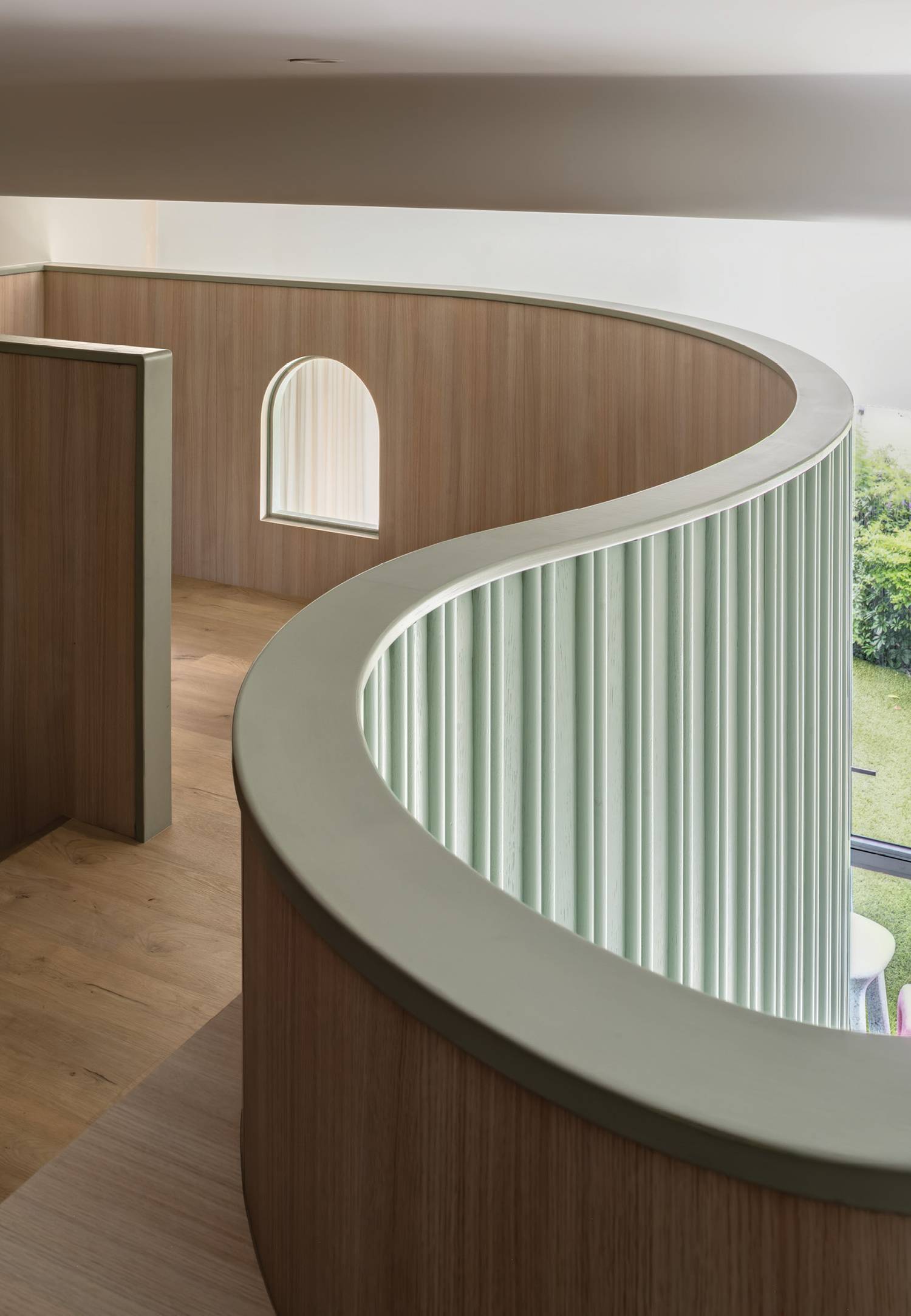 curved staircase in a house