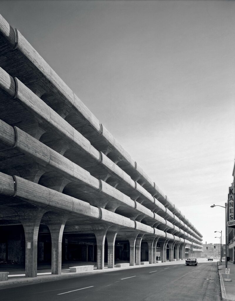 black and white photo of the street