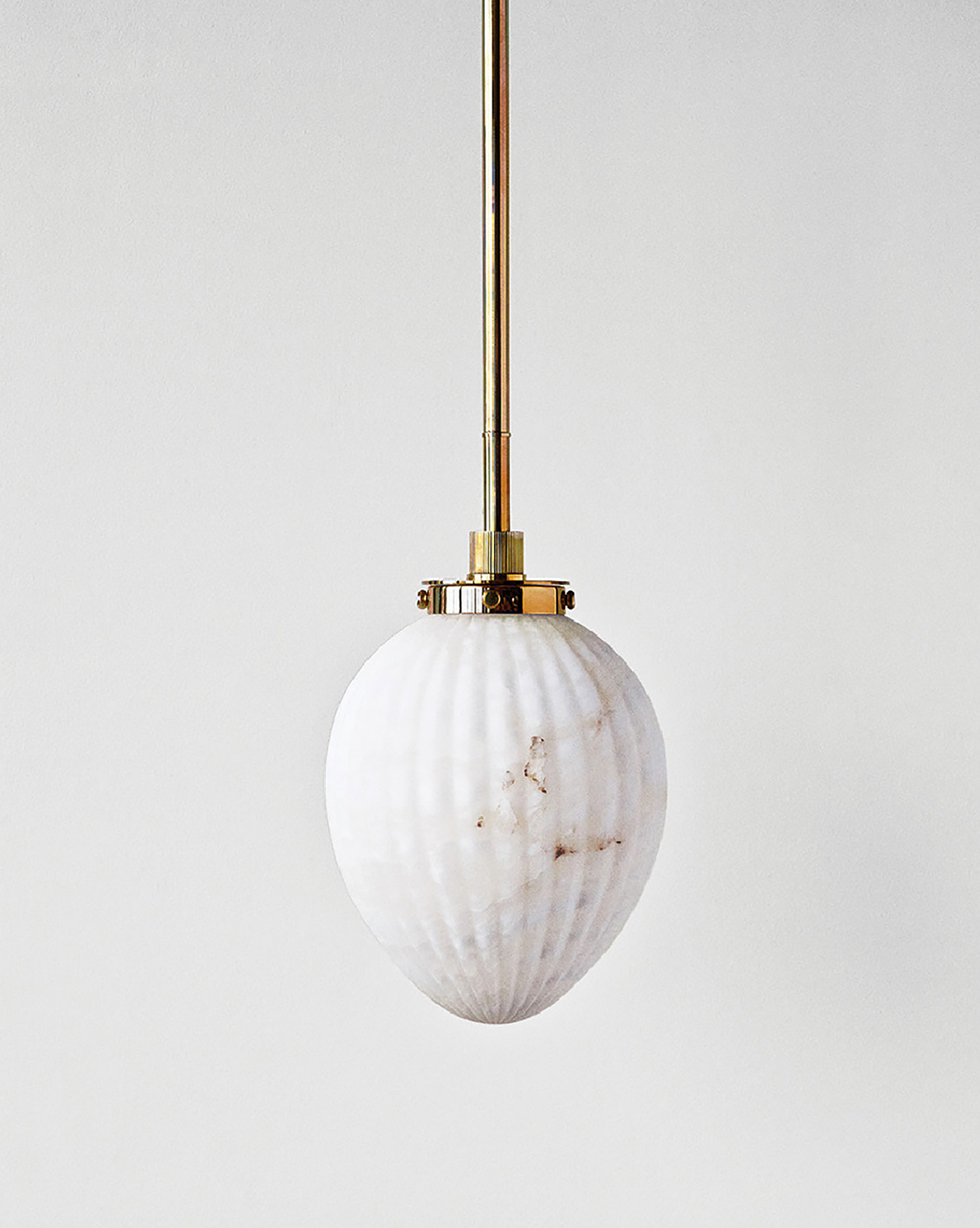 A white marble ball hanging light