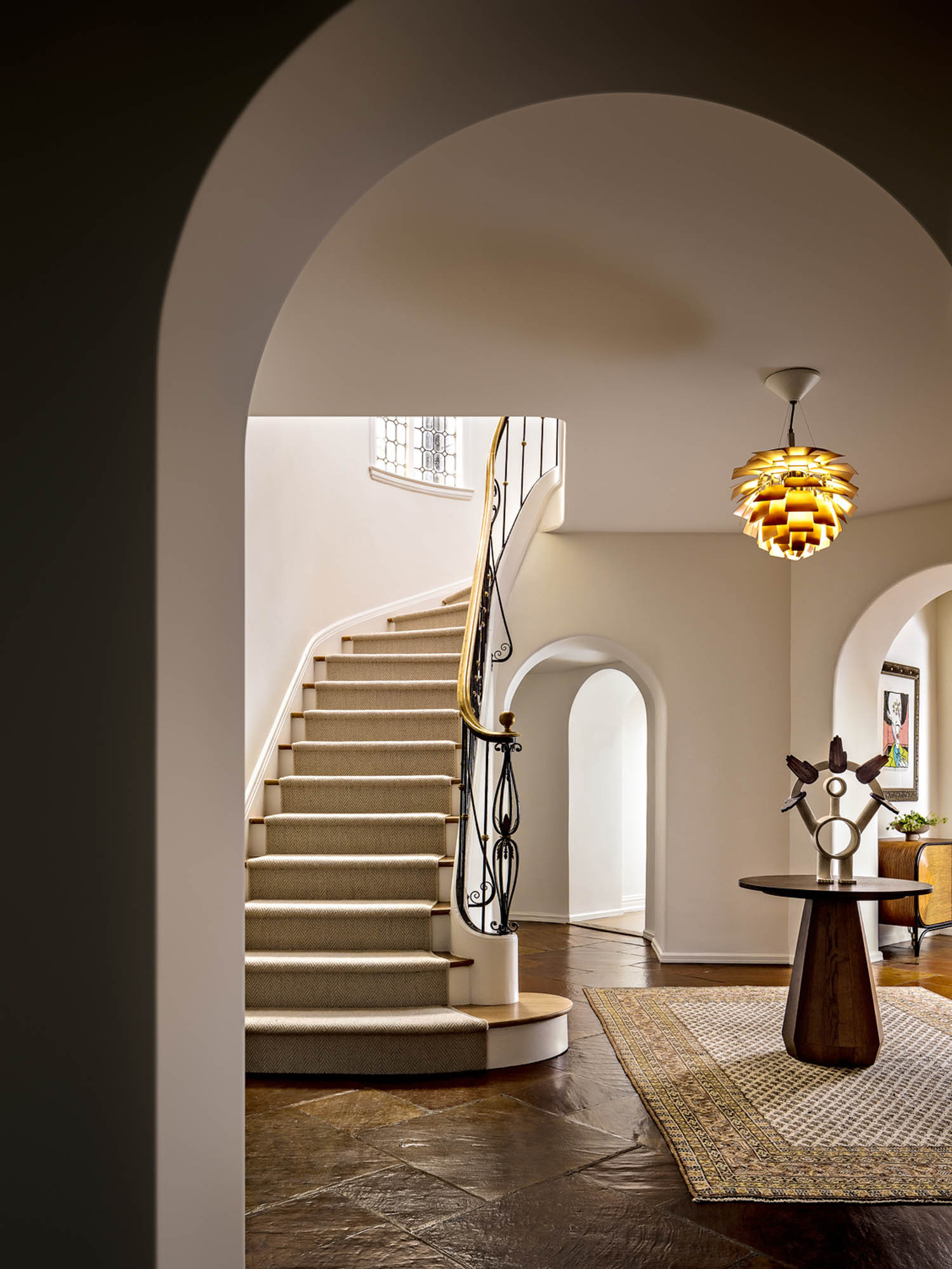 winding staircase in home