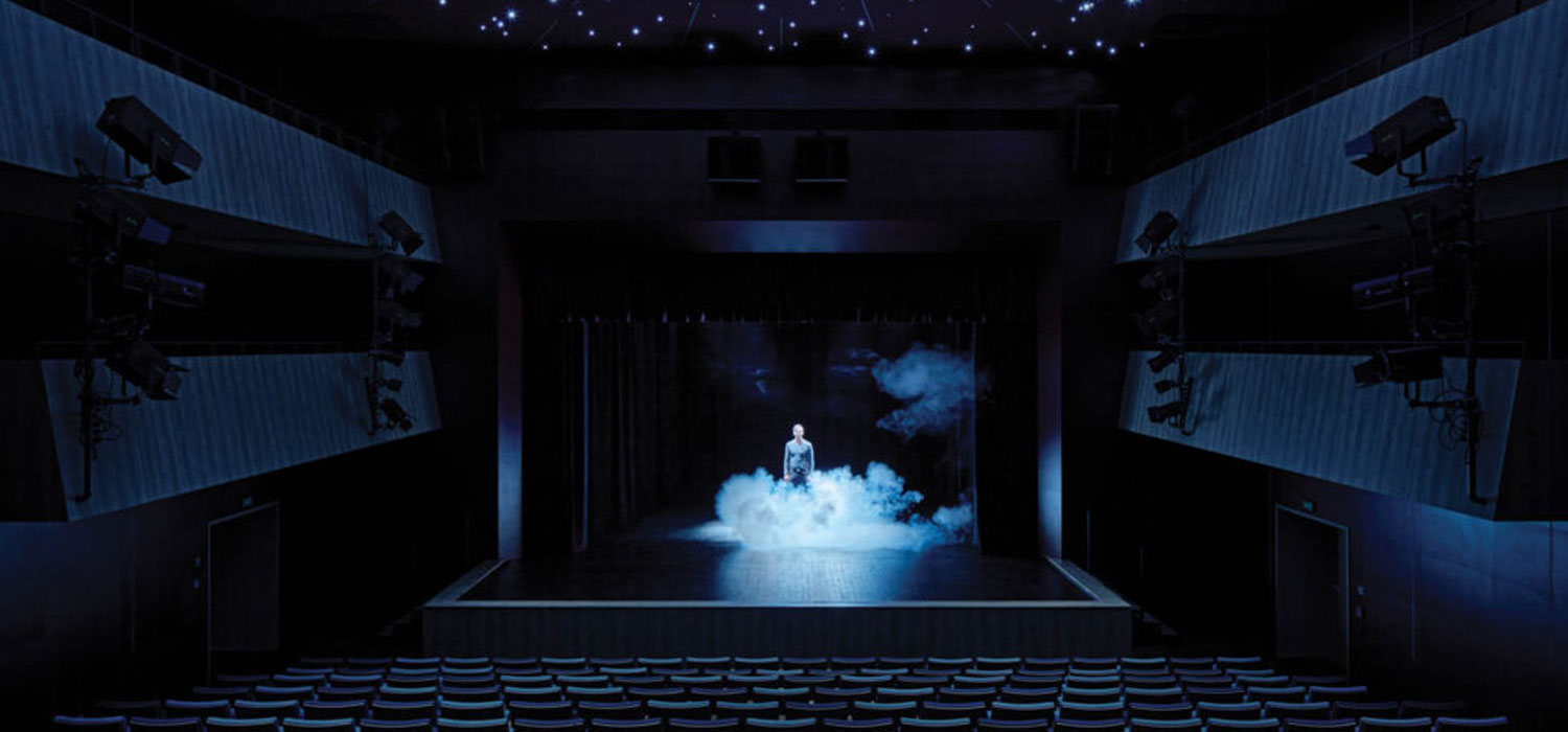 theater with dry ice on stage