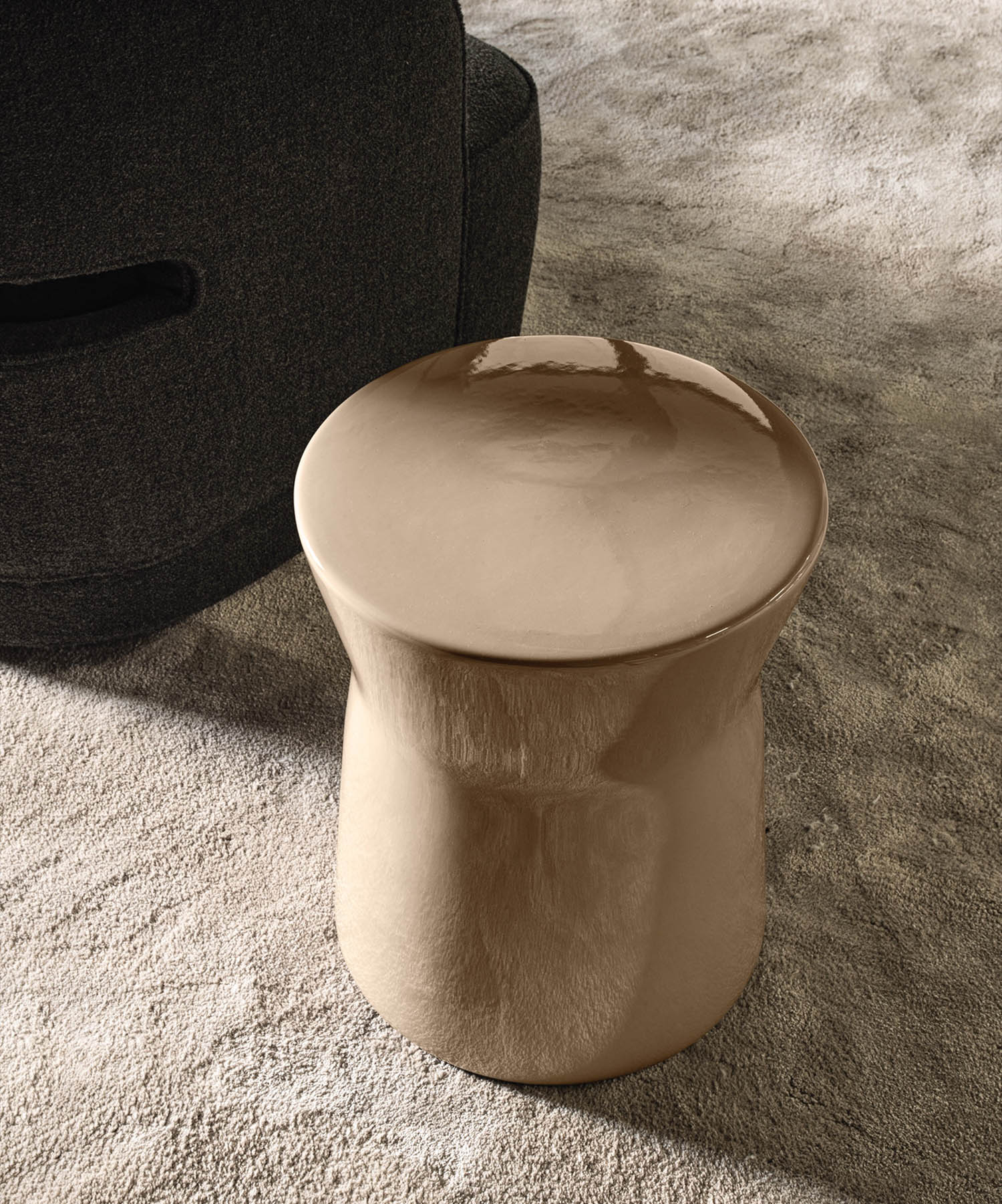 glossy ceramic side table