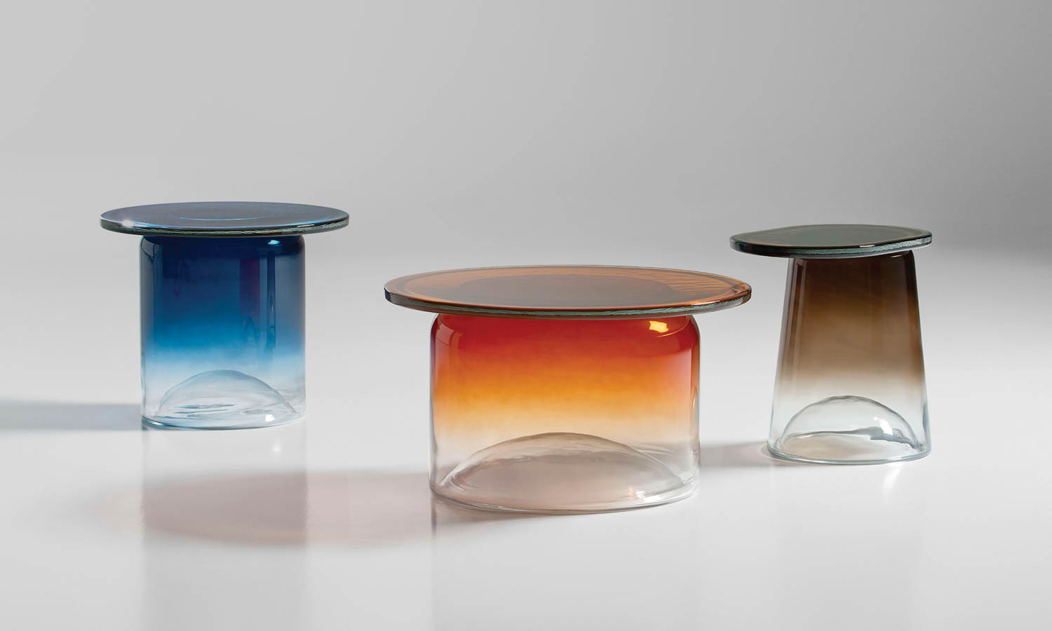 tables with ombre glass bases