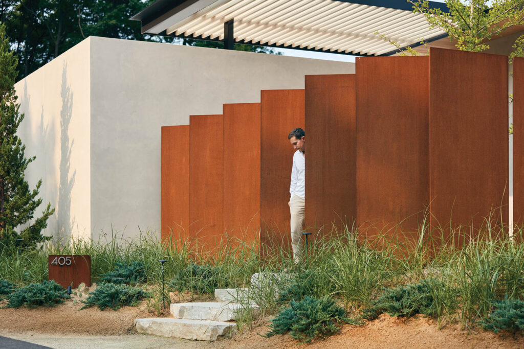 multiple rotatable panels in front of home