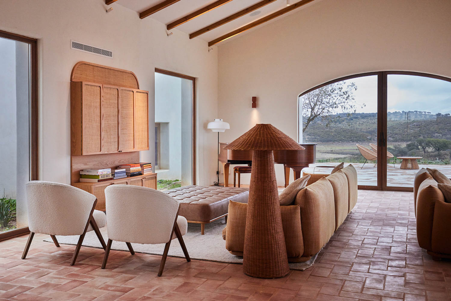 seating area with cabinets and large comfy couches